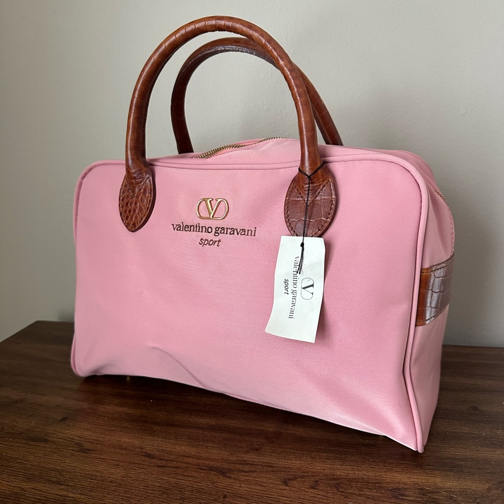 Valentino Garavani Pink and Brown Satchel